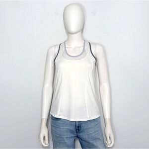 Lucky in Love Womens Tank TopM 8-10 White Racerback Crew Neck Breathable